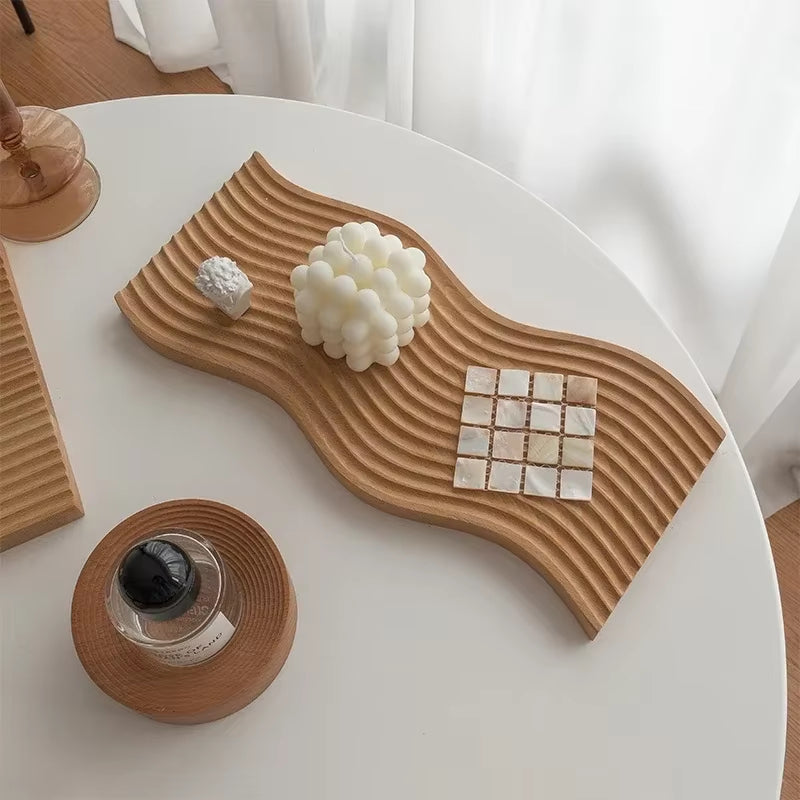 Inttox-🪵🍇 Planche à Découper en Bois — Plateau de Service Rond pour Fruits & Fromage