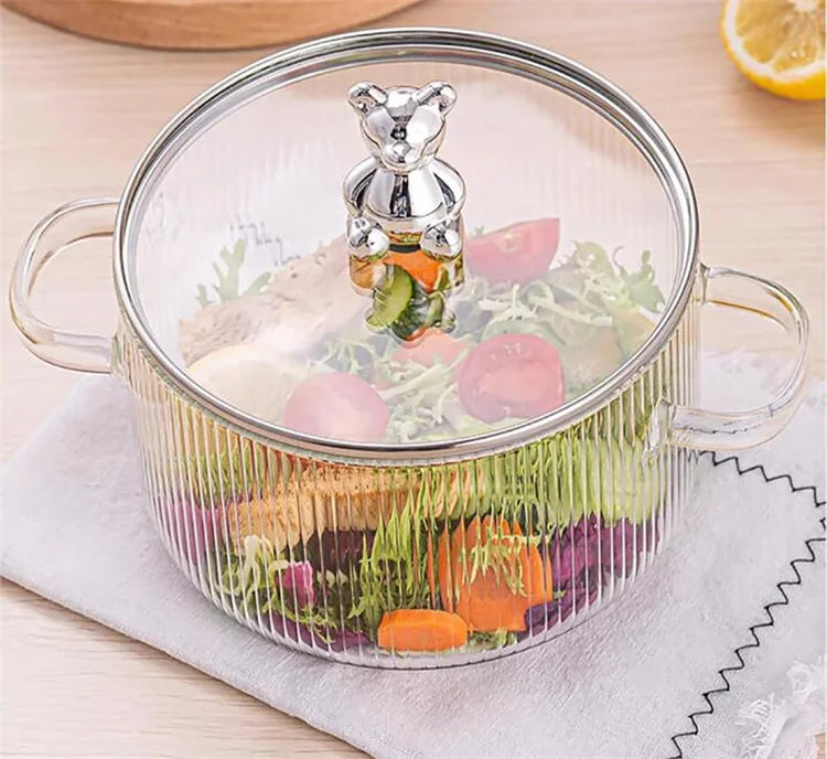 Inttox-🍲 Casserole en Verre 1,6 L avec Couvercle 🏡