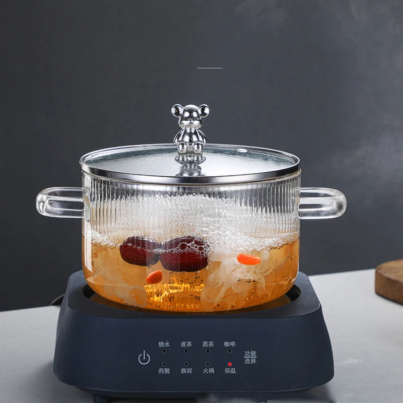 Inttox-🍲 Casserole en Verre 1,6 L avec Couvercle 🏡