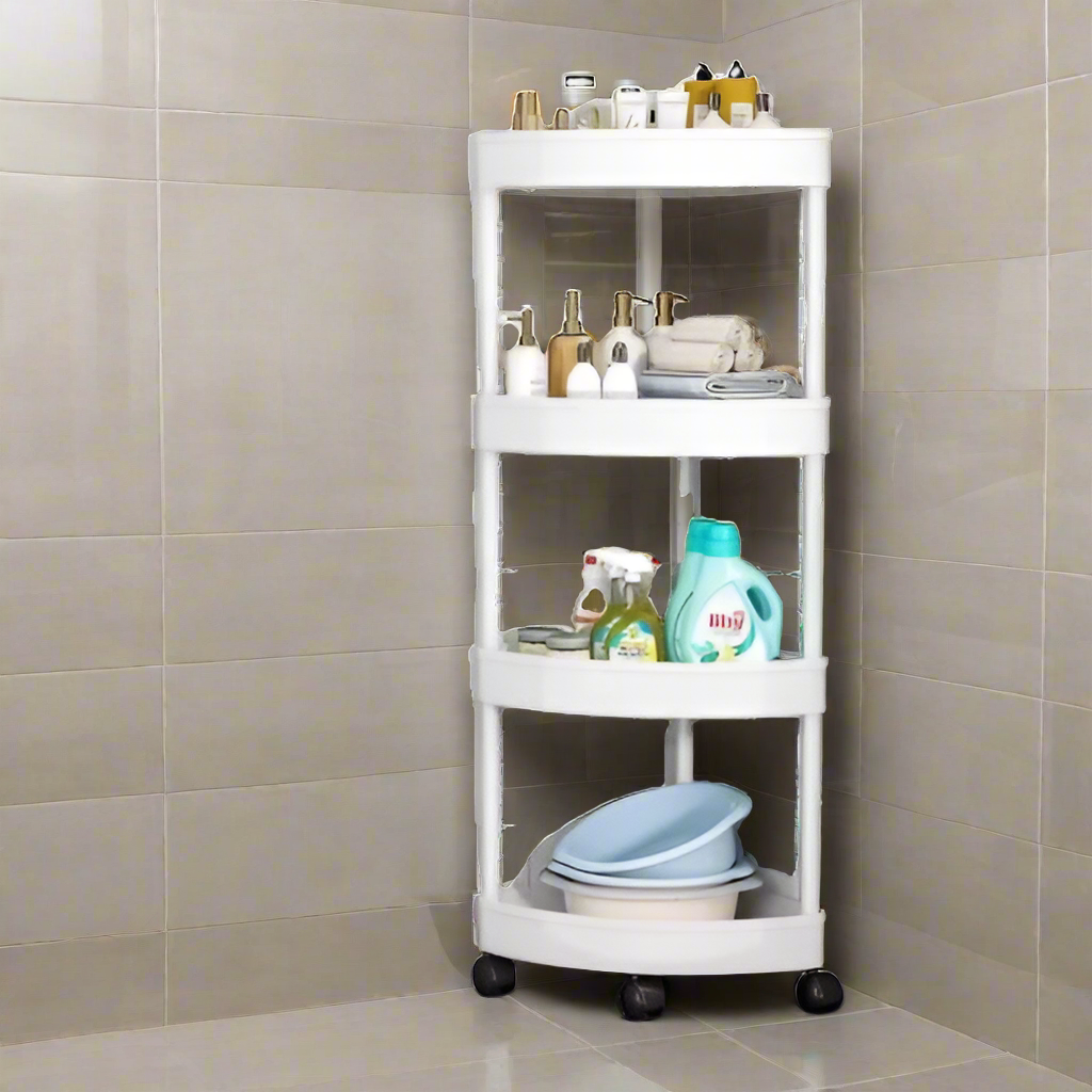 Inttox-Étagère d'Angle Mobile Multicouche pour Cuisine et Salle de Bain - Rangement Vertical du Plafond au Sol