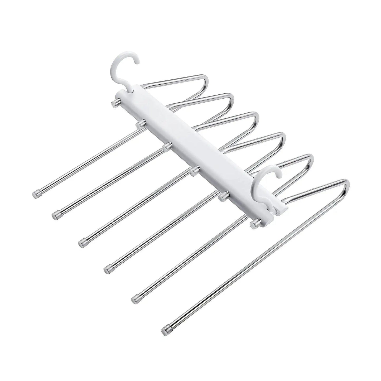 Inttox-Cintres Réglables 6 en 1 en Acier Inoxydable pour Pantalons, Organisateur de Vêtements pour Pantalons et Écharpes