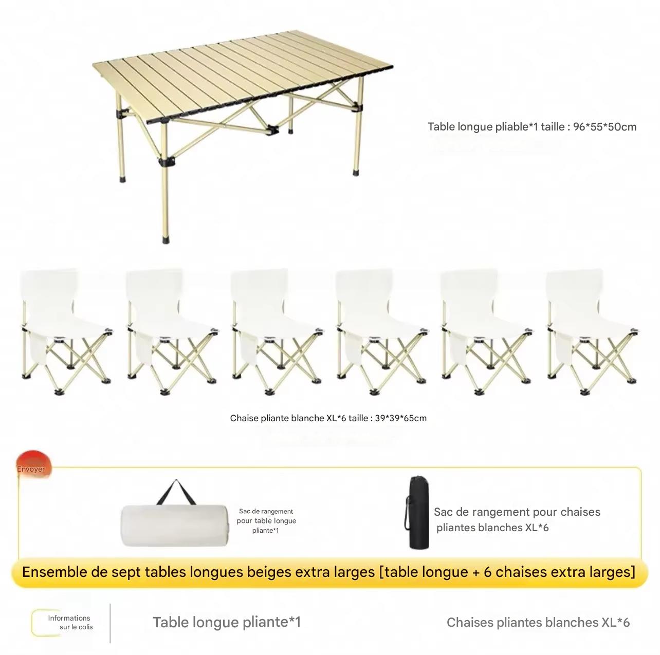 Inttox-🍽️🪑 Ensemble Table & Chaises de Camping Pliantes – Portable & Léger
