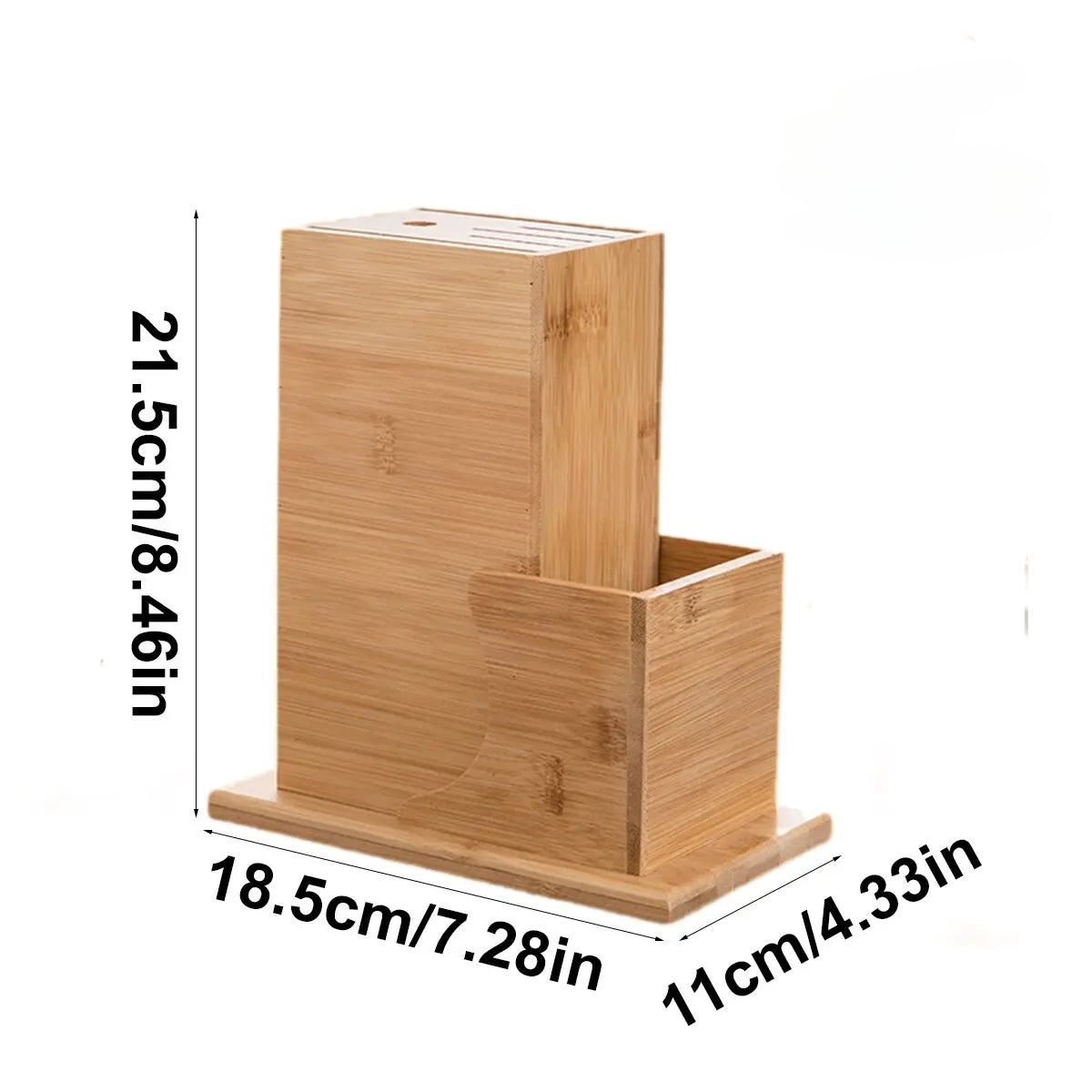 Inttox-🔪🪵 Bloc de Couteaux en Bambou Naturel 🌿