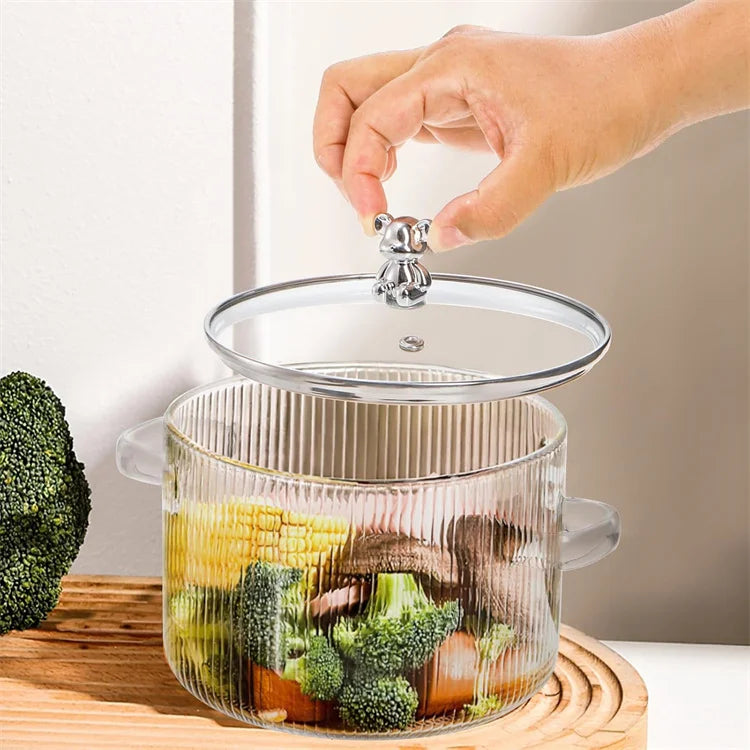 Inttox-🍲 Casserole en Verre 1,6 L avec Couvercle 🏡