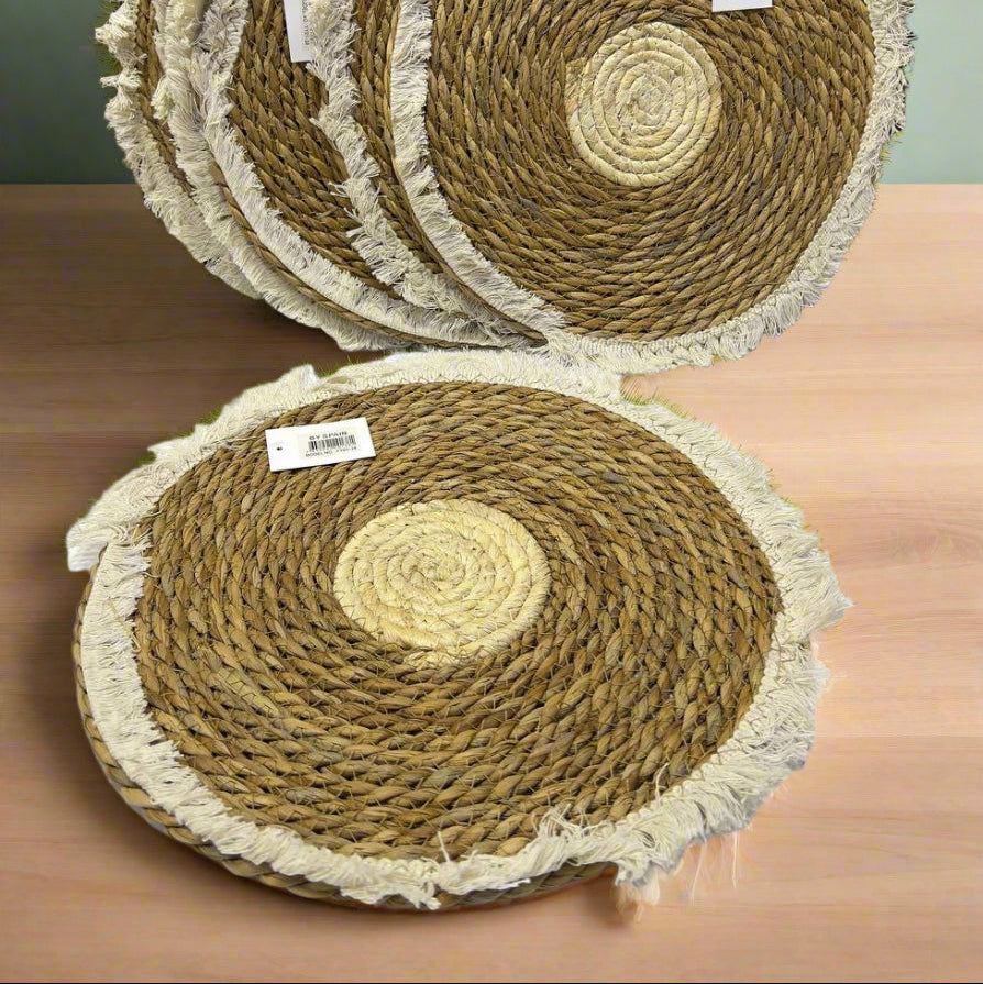 Inttox-🍽️ Table Ronds en Chanvre & Coton – Style Bohème Chic ✨(une pices)