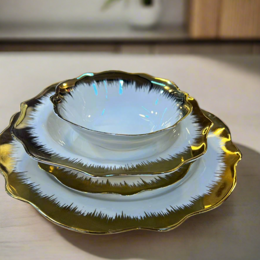 Inttox-✨ Service d'Assiettes en Céramique de Luxe – 24 Pièces ✨