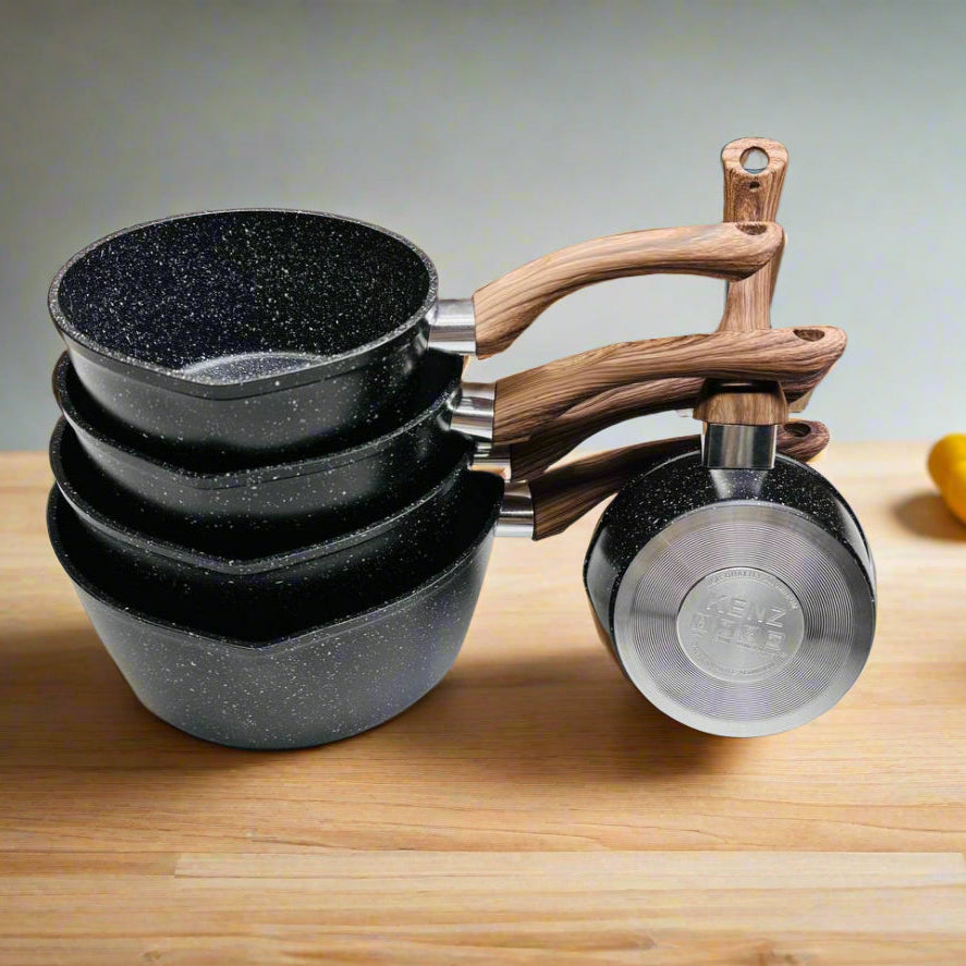 Inttox- Ensemble de 5 Casseroles en Aluminium Forgé 🪵🍲