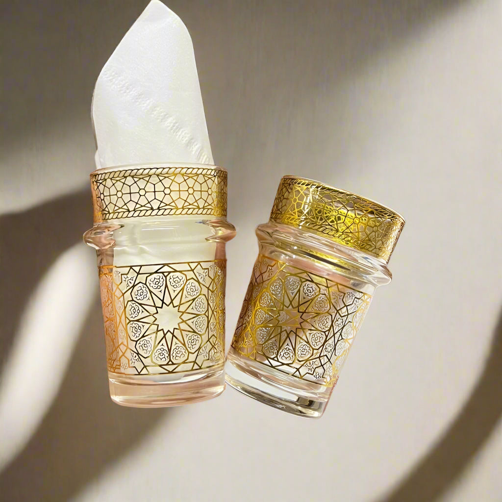 Inttox-Set de Verres à Thé Marocains en Verre Doré - Élégance et Tradition