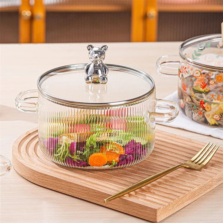 Inttox-🍲 Casserole en Verre 1,6 L avec Couvercle 🏡