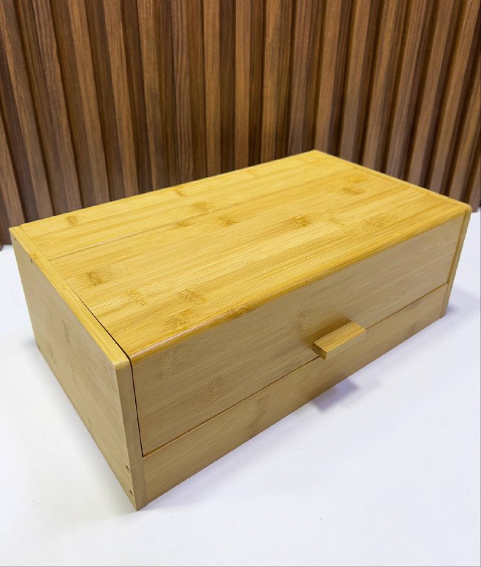 Inttox-🍞📦 Boîte à Pain en Bambou Naturel avec Couvercle Basculant – Design Épuré 🌿