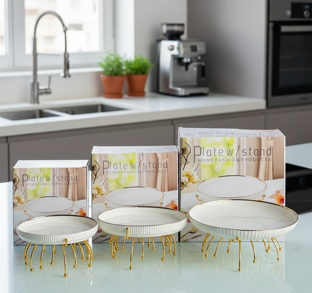 Inttox-Plateaux de Service Inttox sur Pied Doré