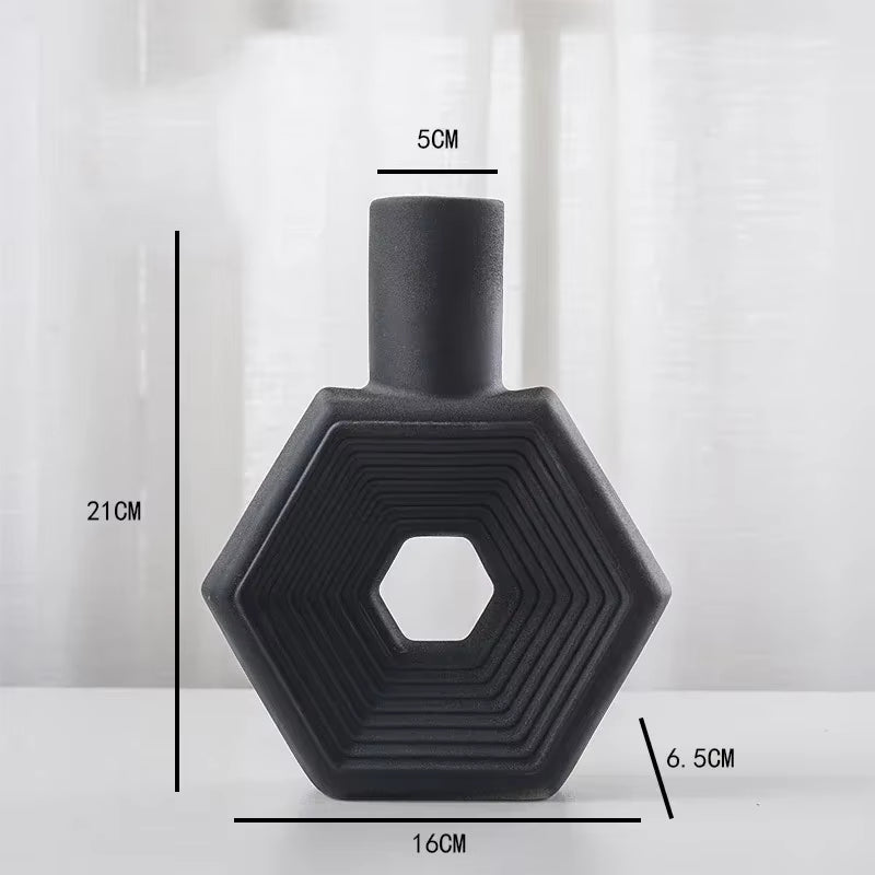 Inttox-Vase à Fleurs en Céramique – Design Original et Épuré