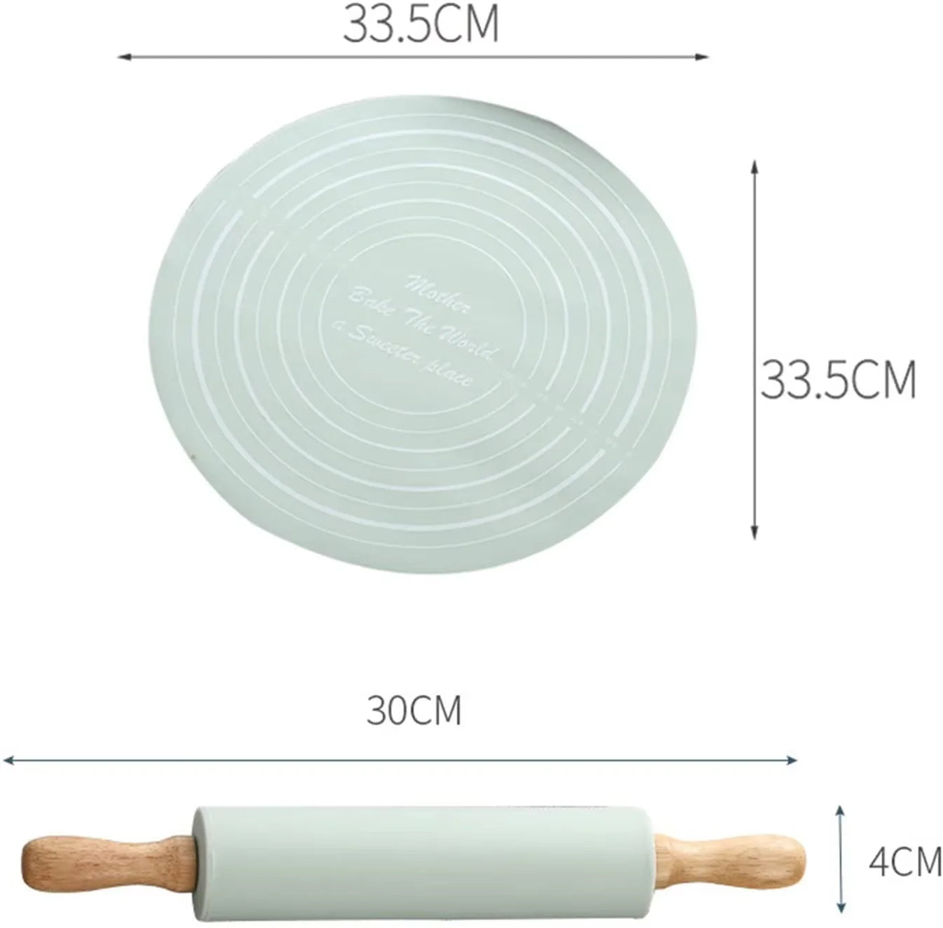 Inttox- 🍪 Tapis de Pâte avec Échelle 📏 – Ensemble 2 Pièces