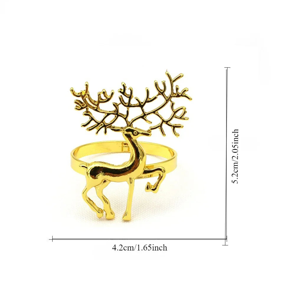 Inttox-🍽️🔔 Anneau de Serviette en Forme d'Arbre avec Cloche - 6piece 🌿✨