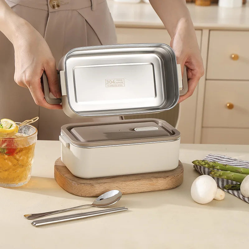 Inttox-🍱 Boîte à lunch Bento japonaise en acier inoxydable