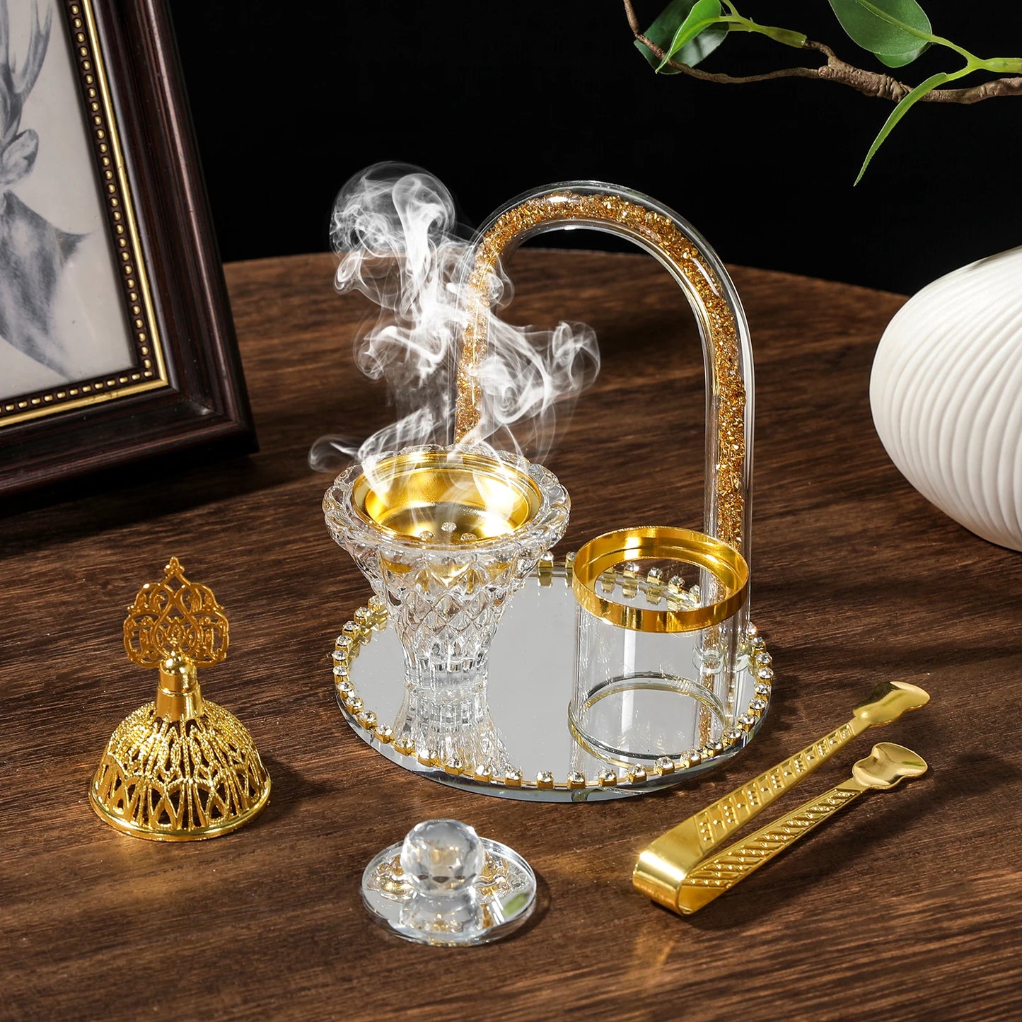 Inttox-🕌 Ensemble de Brûleurs d'Encens en Cristal – 4 Pièces 🏡✨