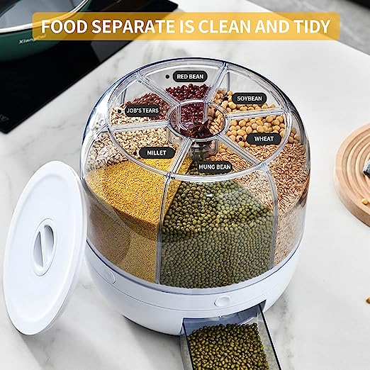 Inttox-Boîte de rangement rotative pour grains entiers