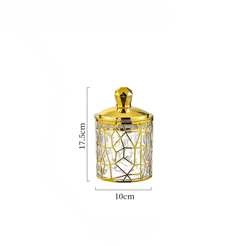 Inttox-Boîte Scellée Transparente avec Couvercle Doré 3 piece