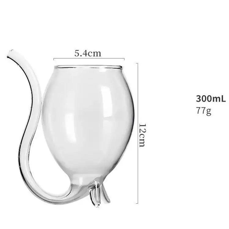 Inttox- 3 Nouveau Verre Créatif avec Paille - Tasse à Eau en Verre Transparent pour Jus 190ml / 300ml
