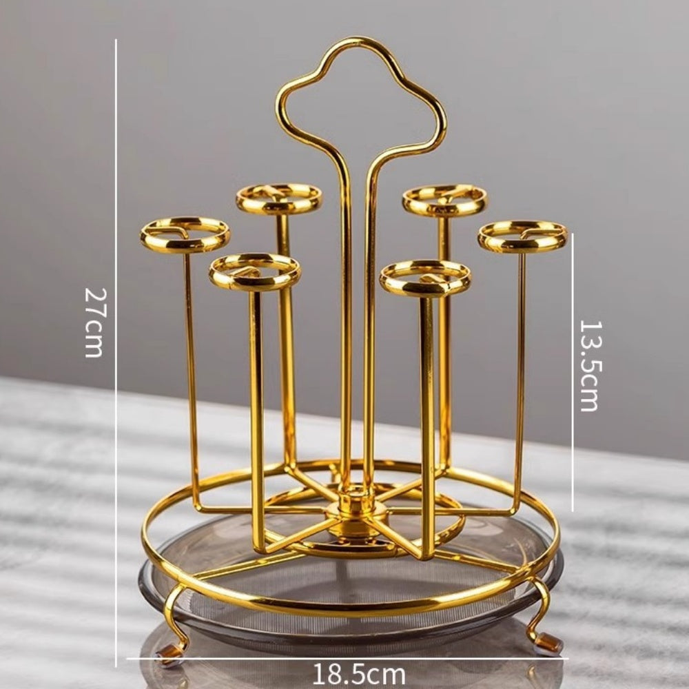 Inttox-🥤 Inttox – Porte-gobelet en verre rotatif avec plateau de rangement ✨