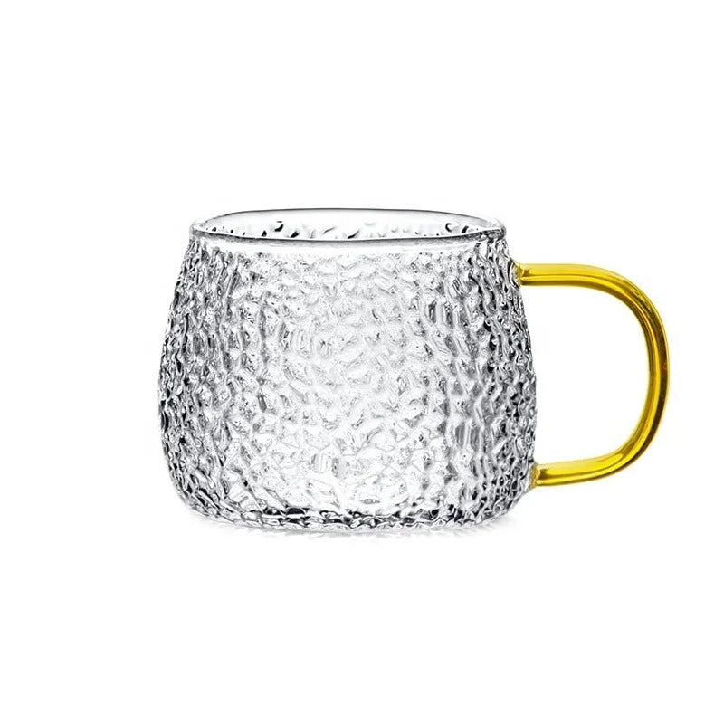 Inttox- 6 Tasse en Verre Borosilicate avec Poignée Dorée