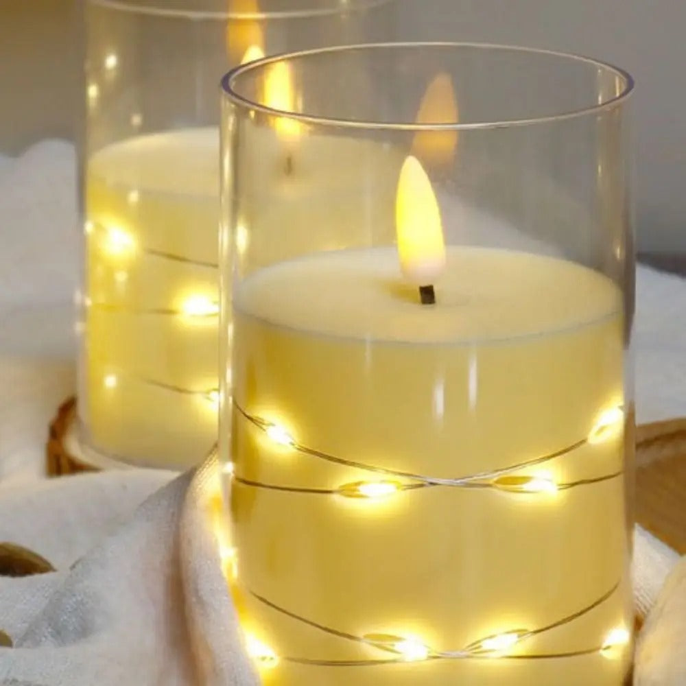3 Bougies Électroniques Sans Flamme à Piles ( Grand - Moyen - Petite )