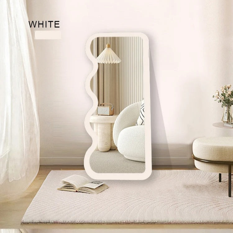 Inttox-🪞🖤 Miroir Vague Moderne avec Cadre en Bois Noir –🏡🎨