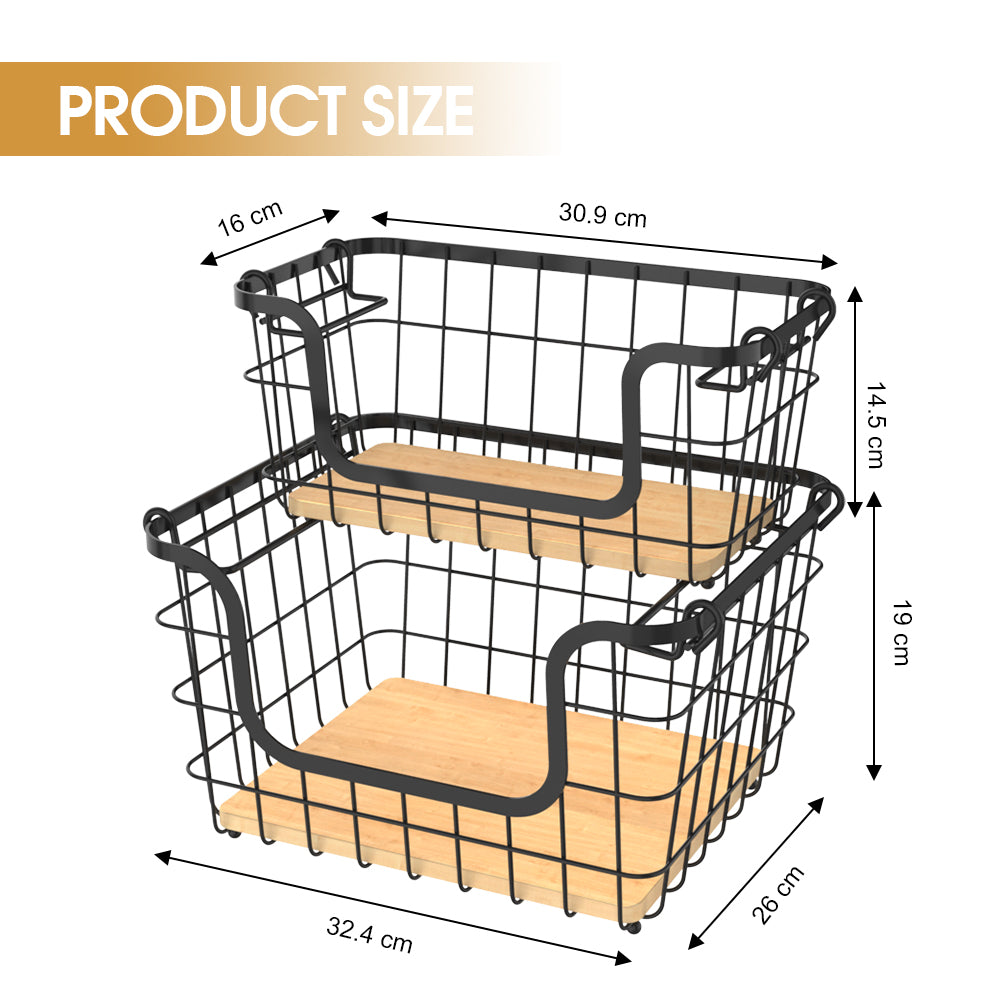 Inttox-Lot de 2 Paniers de Rangement Rectangulaires