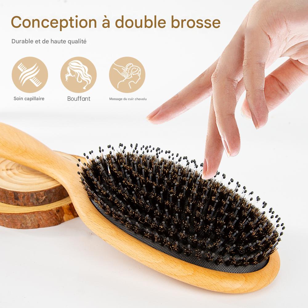 Inttox-Brosse à Cheveux Écologique en Bois
