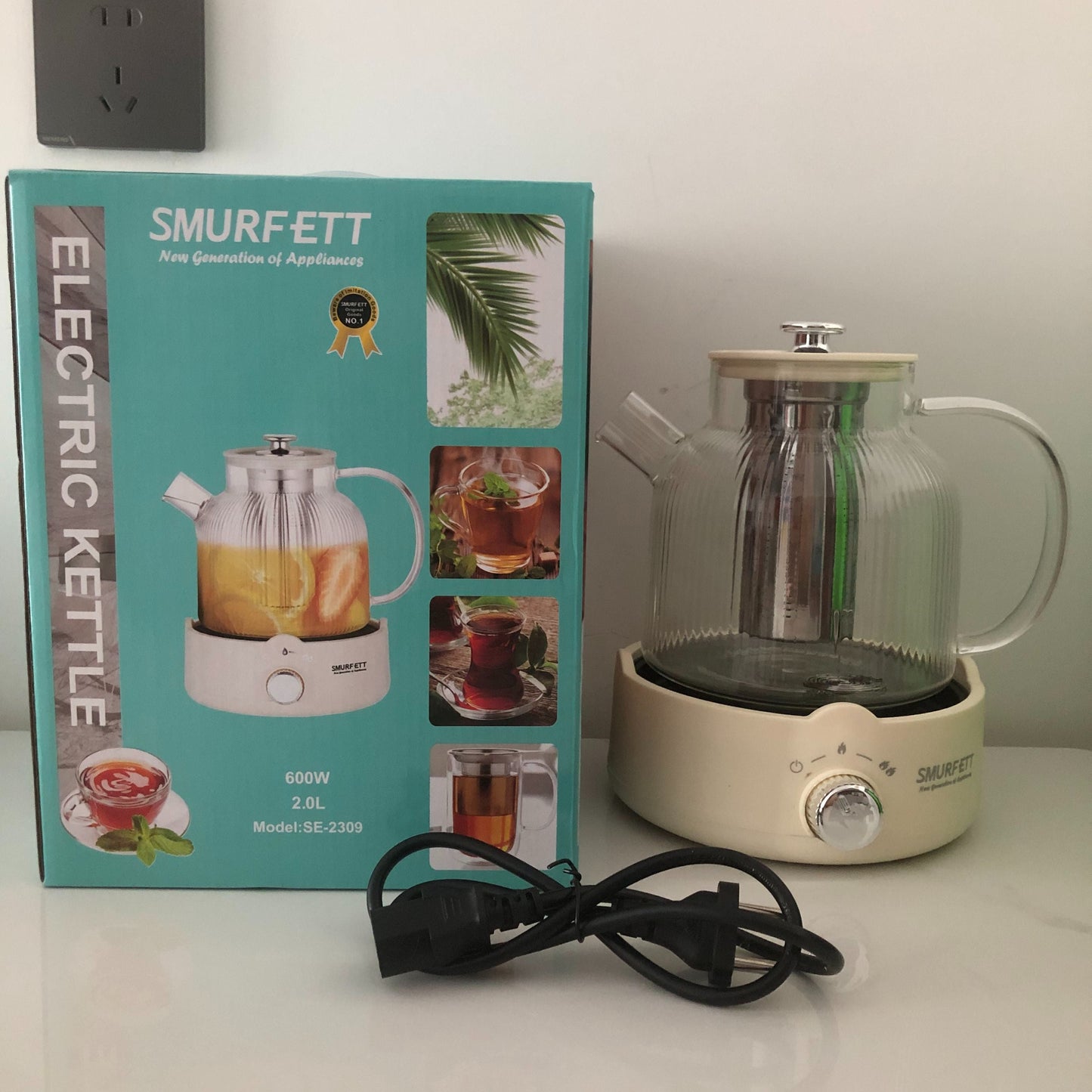 Inttox-☕🔌 Bouilloire Électrique en Verre – Rapide, Élégante & Sécurisée 💧