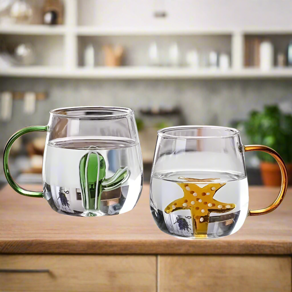 Inttox-🥤3 Verre Animal Mignon en Borosilicate – Cadeau Original et Tendance ! 🎁✨