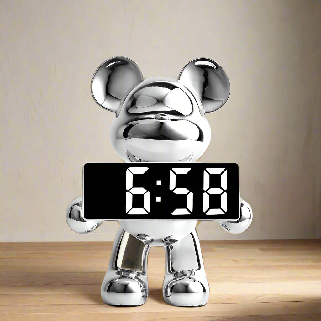 Inttox-🐻⏰ Horloge Ours Violent de Luxe – Sculpture & Décoration Élégante