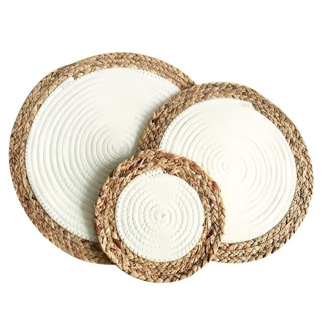 Inttox-🧵 Napperons ronds tressés en corde de coton Inttox – Lot de 6 pièces 🌿✨