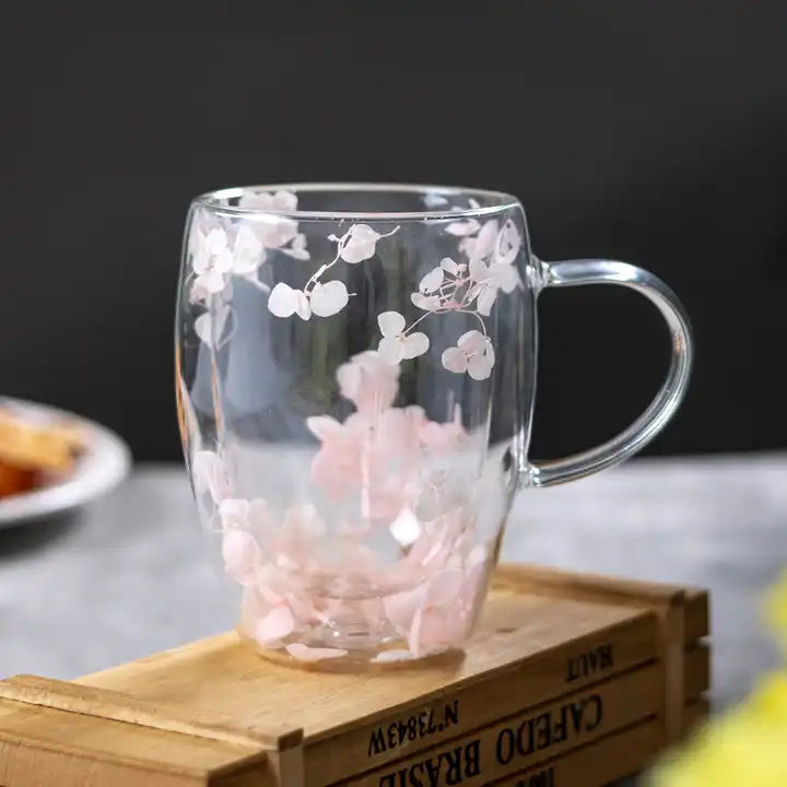 Inttox-Tasse à Café en Verre à Double Paroi Samlife avec Poignée - 350ml/250ml