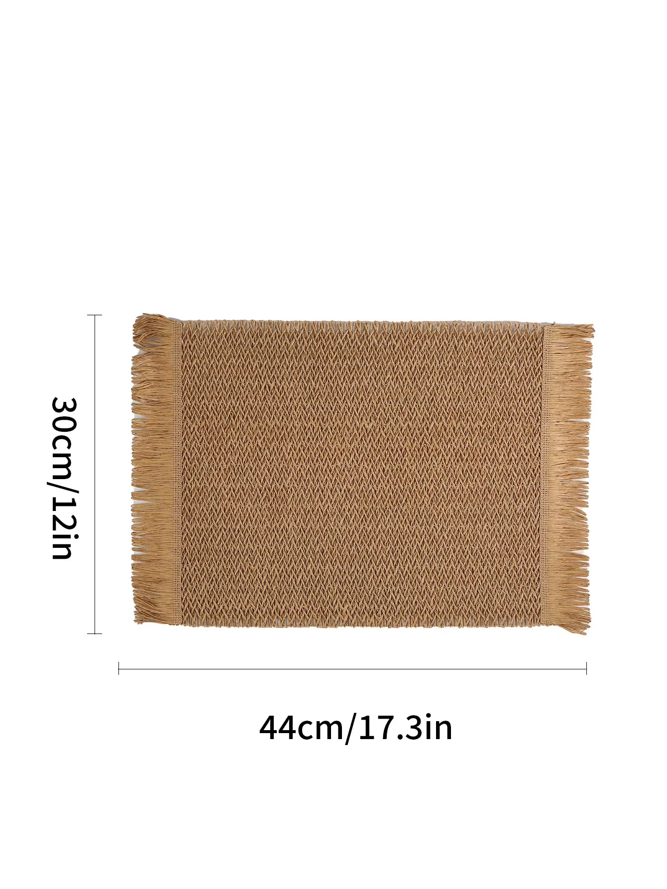 Inttox-🌸 Napperons tressés en papier à franges Inttox – Lot de 6 pièces 🧺✨