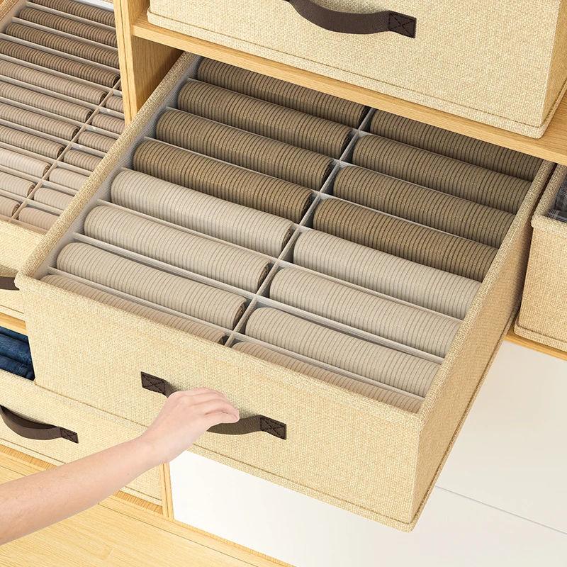 Inttox-Boîte de Rangement Pliable Grande Capacité pour Pantalonsu