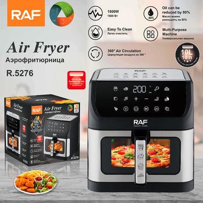 Inttox-🔥 RAF Air Fryer 10L – Grande Capacité, Écran Tactile & Acier Inoxydable 🥘