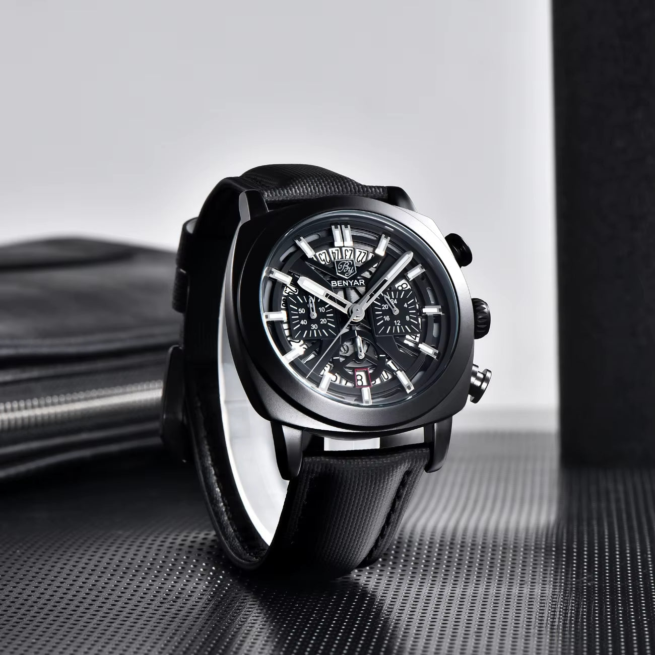 ⌚ BENYAR – Montre à Quartz Étanche pour Homme 💧 | Chronographe Décontracté 🕒 | Cadran Lumineux 🌙 | Mode & Sport 👔 | 50M | 43mm