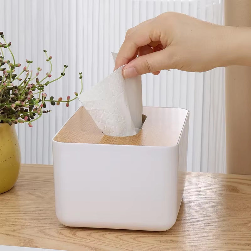 Inttox-2 pièce Boîte à Mouchoirs Moderne avec Couvercle en Bois 🌿🪵