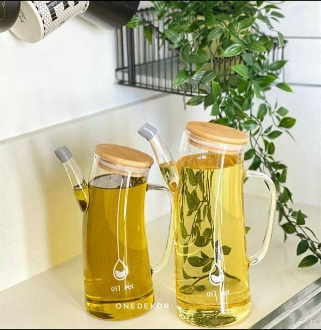 Inttox-Pot de Rangement Étanche en Verre pour Huile d'Olive et Vinaigre - Inttox