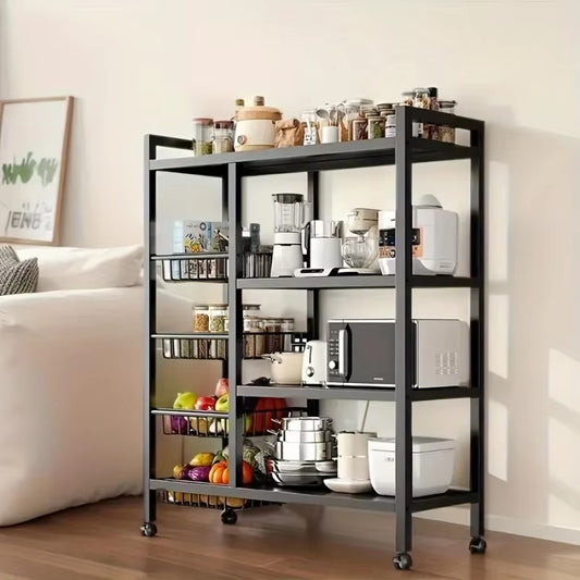 Inttox-Étagère de Rangement Multicouche en Acier au Carbone – Légumes et Articles de Cuisine