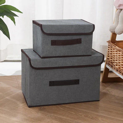 Inttox-Cube de boîte de rangement pliable non tissé avec couvercle 2 piece