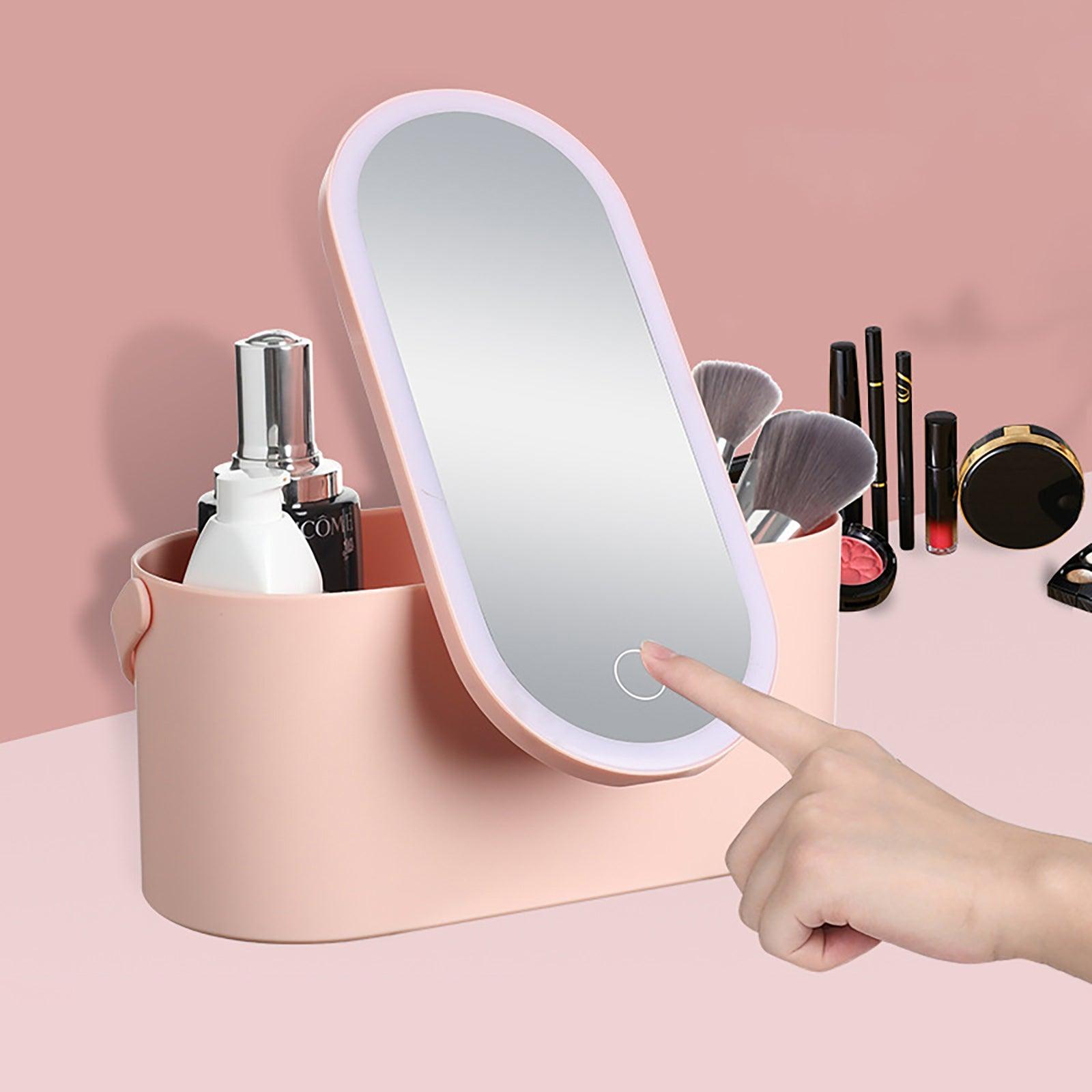 Inttox-Boîte de Maquillage Portable avec Miroir Lumineux LED - Inttox