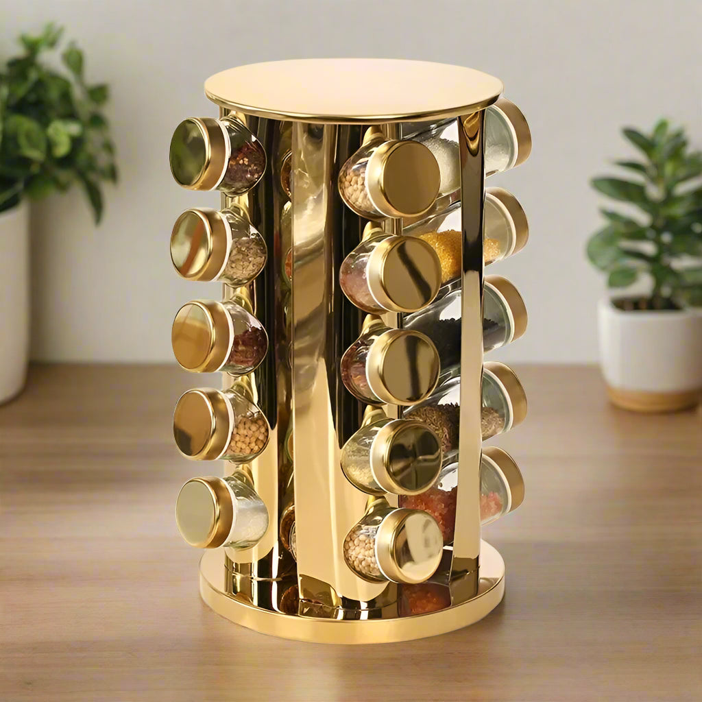 Inttox-Bouteille d'Assaisonnement avec 20 Pots en Verre à Tête Ronde