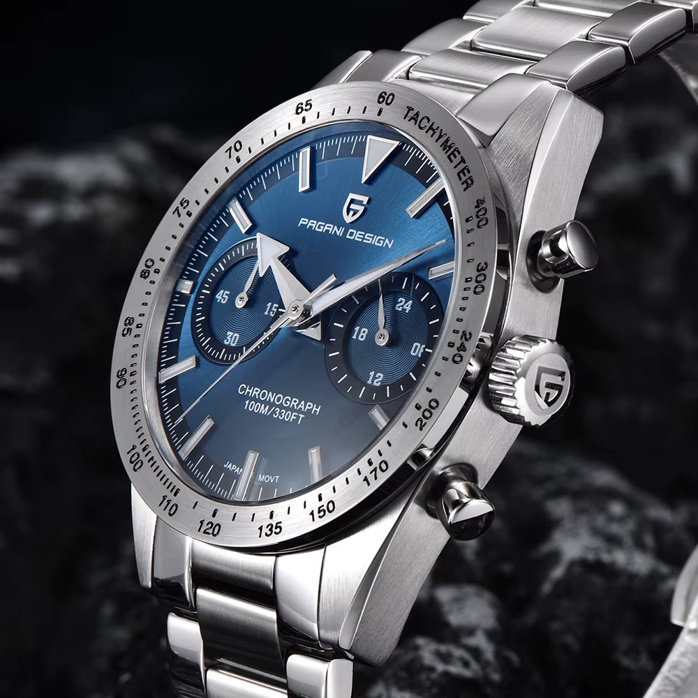 ⌚ PAGANI DESIGN – Montre de Luxe Rétro 🕰️ pour Homme | Chronographe Sport 🏁 | Mouvement Quartz & Verre Saphir 💎 | Étanche 100M 🌊 – Nouvelle Collection