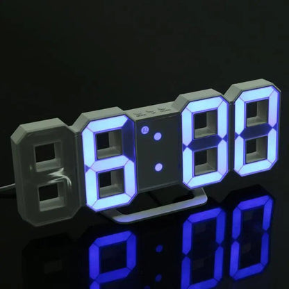 Inttox-Horloge Murale 3D LED au Design Moderne avec Fonction d'Alarme et Veilleuse - Inttox