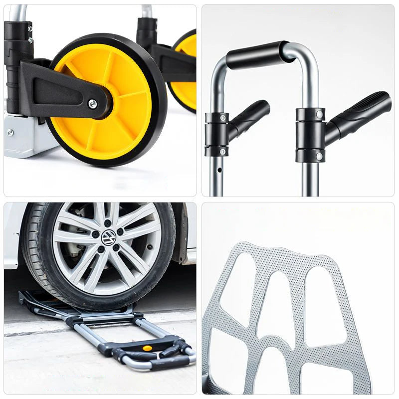 Inttox-🛒 Chariot Pliable Ultra-Robuste 🚚 – Charge Max 120 kg & Hauteur Réglable