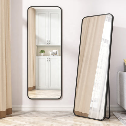 Inttox-💖 Miroir de Sol Plein Pied – Design Coin Arrondi ✨