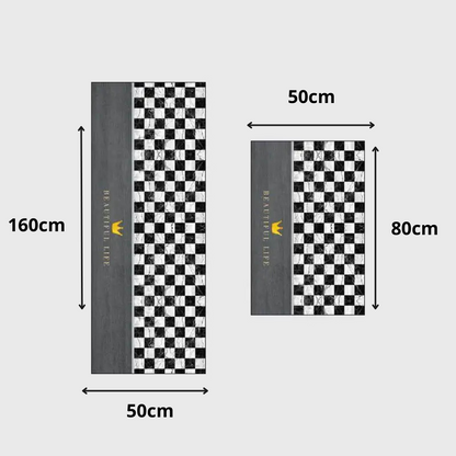 Inttox-Ensemble de 2 Tapis de Cuisine Imprimés en 3D – Tapis Confortables et Antidérapants