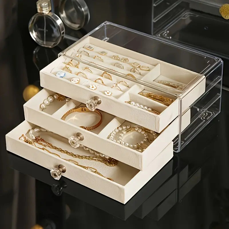 Boîte de Rangement Transparente en Acrylique  Présentoir Multicouche Grande Capacité pour Bijoux